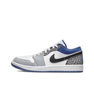 รองเท้าผ้าใบผู้ชายญิง○☌ↂของแท้100% Nike Air Jordan 1 Low SE True Blue มั่นคง พอดี 2023