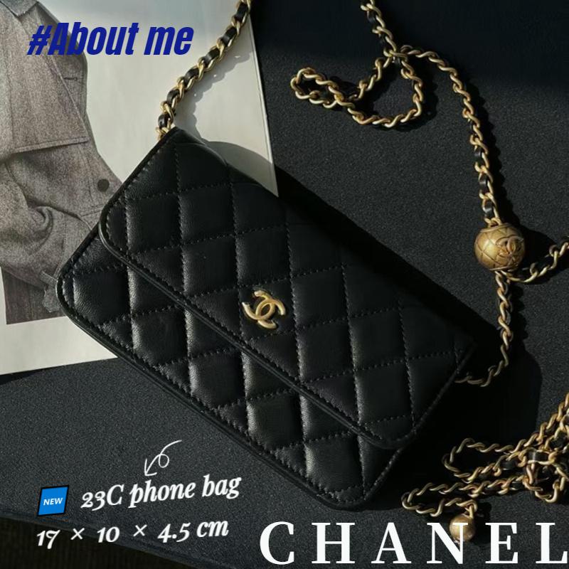 New Arrivals ชาแนล  Chanel 23C Small Golden Globe Phone Bag กระเป๋าแมสเซนเจอร์สุภาพสตรี