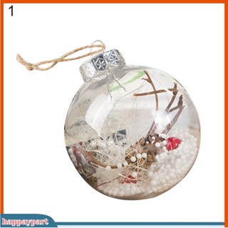 (happaypart) Transparent Plastic Hollow Ball Hanging Pendant Christmas Tree Party Decoration