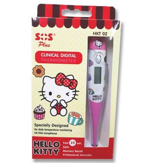 SOS Plus Clinical Digital Thermometer Hello Kitty เอสโอเอส พลัส เทอร์โมมิเตอร์ รุ่น HKT02 สีชมพู