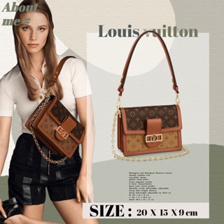 Louis Vuitton DAUPHINE กระเป๋าถือขนาดกลาง LV กระเป๋าสุภาพสตรี Messenger Bag กระเป๋าโซ่