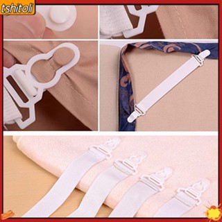 [tshitoli] 4Pcs/Set Bed Sheet Mattress Blankets Elastic Grippers Fasteners Clip Holder