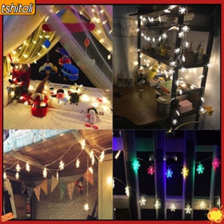 [tshitoli] christmas เกล็ดหิมะไฟ LED สำหรับตกแต่งบ้าน