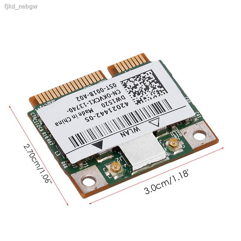 ☀S☀BCM943224HMS DW1520 Dual Band Wireless AGN Half MINI PCI-E WIFI Card