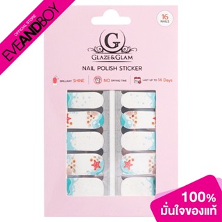 GLAZE &amp; GLAM - Nail Polish Sticker/STK027/16Pcs (10 g.) ยาทาเล็บแบบแผ่นสติกเกอร์