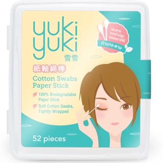 YUKI YUKI - Cotton Swab Paper Stick 52 Pcs./Box (38g.) สำลีก้านกระดาษ