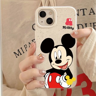 เคสโทรศัพท์มือถือแบบนิ่ม ลายมิกกี้เมาส์ สีขาว สําหรับ iphone 14promax 11 13 12 7 8 Plus X XR XSMax