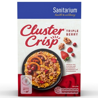 แซนนิทาเรี่ยมธัญพืชอบกรอบผสมเบอร์รี 475กรัม  /  Sanitarium Cluster Crisp Triple Berry Cereal 475g.