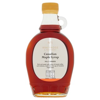 เวทโทรสแอมเบอร์เมเปิลไซรัป 330กรัม  /  Waitrose Amber Maple Flavour Syrup 330g.