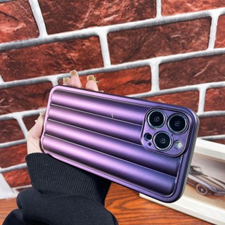เคสโทรศัพท์มือถือชุบไฟฟ้า แบบนิ่ม ลายทาง ชุบไฟฟ้า 6Down สําหรับ Apple iPhone 14 13 12 11 Pro Max X XR 8 7 1