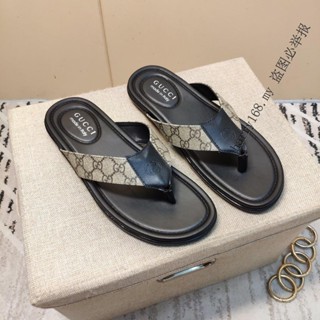 [EUR Size] NEW_GUCCI รองเท้าแตะหนัง ชายหาด สําหรับผู้ชาย ไซซ์ 38-46 TT3184