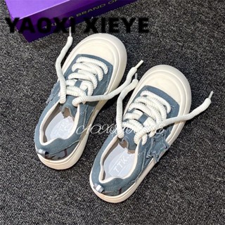 [พร้อมส่ง] รองเท้ากีฬา ส้นหนา ลายดาว ขนาดใหญ่ สําหรับผู้หญิง 2023