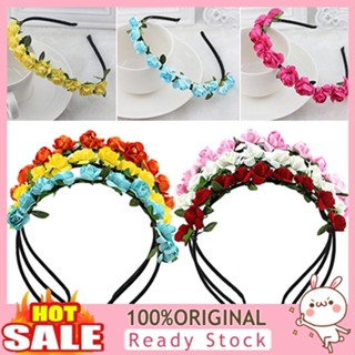 [B_398] Rose Flower Crown Festival Wedding Garland Floral Hairband Accessory