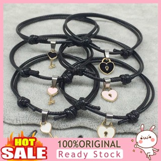 [B_398] 1 Pair Couple Bracelet Adjustable Resin Key Lock Chain Bangle for Dating