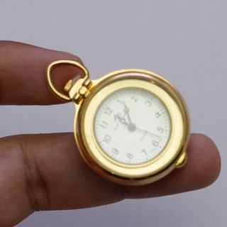 นาฬิกา Vintage มือสองญี่ปุ่น Pocket Watch นาฬิกาพกALPE ROUNEUE QUARTZ กระจกเป็นแว่นขยาย ทรงกลม กรอบทอง หน้าทอง 29มม