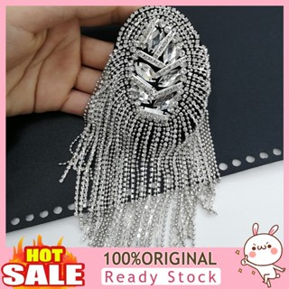 [B_398] Shoulder Brooch Tassels Rhinestones Jewelry Shiny Epaulet Clothes Decor