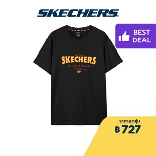 Skechers สเก็ตเชอร์ส เสื้อยืดแขนสั้น ผู้ชาย Logo Play Collection Short Sleeve Tee - L223M109