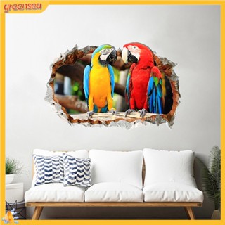 (greensea) สติ๊กเกอร์ติดผนังลายนกแก้ว 3d