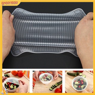 (greensea) Home Kitchen Tool Clear Square Reusable Silicone Food Wrapper Seal Cover Film