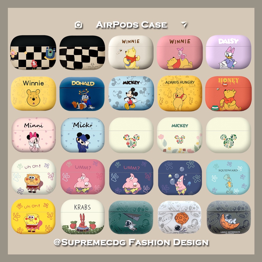 ❤❤❤💯🔥AirPods Pro Case AirPods 3 Cute Cartoon Winnie Pooh Astronaut AirPods 1 2 3 Frosted Soft Cove