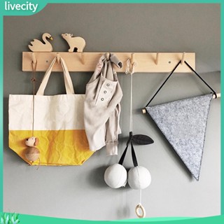 {livecity} ตะขอแขวนไม้แบบติดผนังสําหรับห้องนั่งเล่นห้องนั่งเล่น