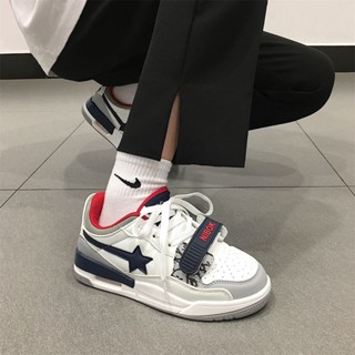 สไตล์เรโทรใน tiktok all-match platform sneakers