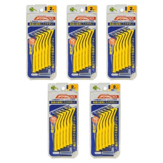 Dental Pro Interdental Brush L-Shape, 10 pieces, Size 2 (SS, 0.8mm) - 5 Packs