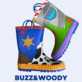 ✓⊙บูทกันฝน Buzz Lightyear บูทกันฝนเด็กน่ารักยางกันลื่นแฟชั่นแคมป์ปิ้งรองเท้าน้ำเป็ดแมนดาริน