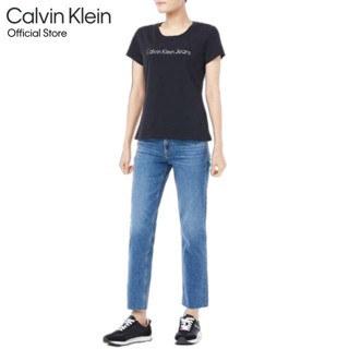 Calvin Klein เสื้อยืดผู้หญิง ทรง Slim รุ่น J213892 BEH - สีดำ