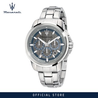 [2 Years Warranty] Maserati Successo 44mm Silver Matt Dial Mens Chronograph Quartz Watch R8873621006