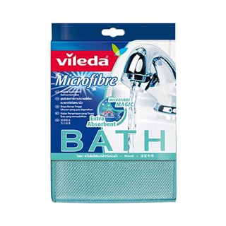 ผ้าไมโครไฟเบอร์ทำความสะอาดสำหรับห้องน้ำ VILEDA 17.5x25cm สีฟ้า