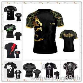 Ufc เสื้อยืดแขนสั้น พิมพ์ลายมวยไทย℗☒✘เสื้อกีฬามวย MMA แบบแห้งเร็ว สําหรับออกกําลังกาย