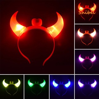 HOT_ LED Devil Horn Light Up กระพริบฮาโลวีน Xmas Party Decor