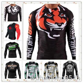 Ufc เสื้อยืดแขนยาว มวยไทย✲เสื้อกีฬามวย MMA แบบแห้งเร็ว สําหรับออกกําลังกาย