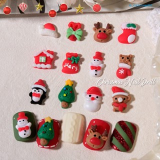 Calciummj 10Pcs Manicure Decor Exquisite Paste Easily Beautiful Three-dimensional Eco-friendly DIY Resin Christmas