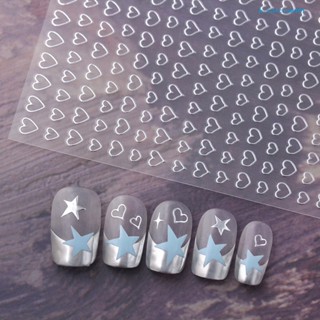 Calciummj Love-shaped Hollow Nail Sticker Safe Stunning Nail Art Decals for Beautiful Nails Lovely