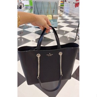 👜👜กระเป๋าสะพายสีดำ ทรงTote New Kate spade รุ่นหนัง เรียบหรู