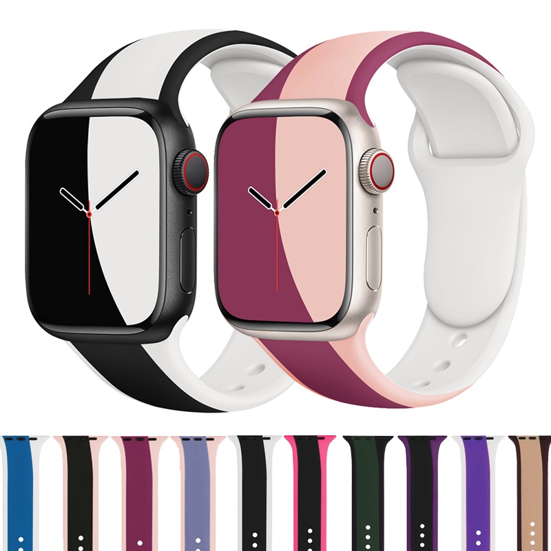 ✷Printed Strap For Apple Watch Band 44mm 40mm 45mm 42mm 41mm 49mm 38 Silicone sport correa iWatch series 8 7 3 4 5 6 se