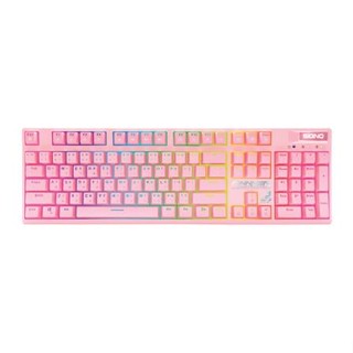 คีย์บอร์ดเกมมิ่ง SIGNO PINKKER KB-741P (Blue Switch) สีชมพู