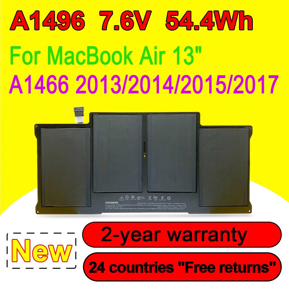 แบตเตอรี่แล็ปท็อป A1496สำหรับ MacBook Air 13 "A1466 2013 2014 2015 2017รุ่น7.6V 54.4Wh 7150MAh ชาร์จใหม่ได้คุณภาพสูง