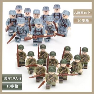 ฟิกเกอร์ตัวต่อเลโก้ World War II ขนาดเล็ก ของเล่นสําหรับเด็ก
