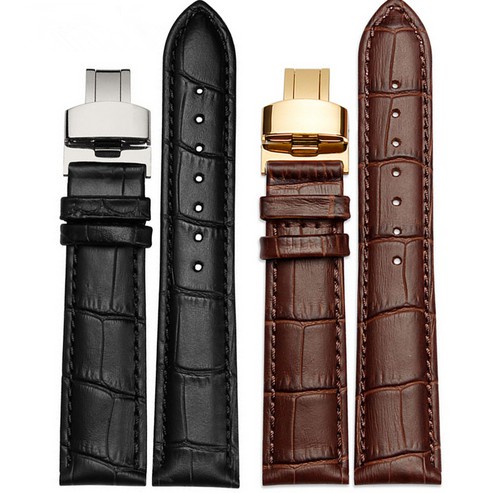 ❤❤❤ღღUniversal Leather band 16mm 18mm 19mm 20mm 22mm leather Strap for Tissot Watch, folding clasp 2