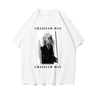 เสื้อยืด แนวโน้ม ✚✜Chainsaw Man Anime เสื้อยืดแขนสั้น Makima Angel Wings ชายและหญิงเสื้อยืดแขนสั้น