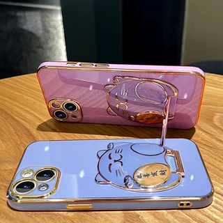 เคสโทรศัพท์ iPhone 11 11 Pro 11 Pro Max 12 12 Pro 12 Pro Max 13 13 Pro 13 Pro Max 14 14 Plus 14 Pro 14 Pro Max เคสโทรศัพท์ เคสโทรศัพท์พร้อมขาตั้งแมวกวัก Gong Xi Fa Cai