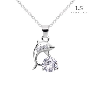 LS jewelry สร้อยคอแพลทินัม สร้อยคอแฟชั่นผู้หญิง สร้อยคอเงิน สร้อยคอปลาโลมา สร้อยคอคู่รัก จี้เครื่องประดับ n2322