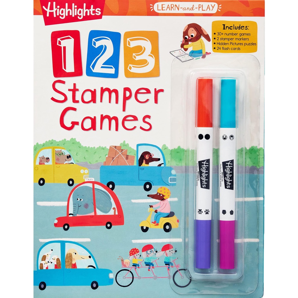 NEW! หนังสืออังกฤษ Highlights Learn-and-Play 123 Stamper Games (Highlights Learn-and-play) [Paperbac