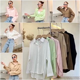 ‘พร้อมส่ง’ siwashop #8049 เสื้อเชิ้ตคอปก รุ่นนี้พริ้ว มีดีเทล์เป็นลายทางเล็กๆ แต่งกุ๊นริ้วๆ ดูดีมีลูกเล่น สีสวยมากค่า