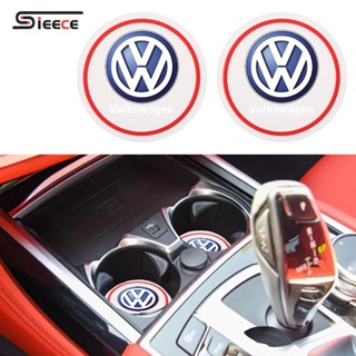 Sieece ที่รองแก้วในรถยนต์ แผ่นรองกันลื่นรถยนต์ สำหรับ Volkswagen Jetta Beetle Golf MK7 MK6 Scirocco Tiguan Passat Sharan Touran Polo