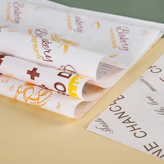 🍌กระดาษห่อเบอร์เกอร์ (100ใบ/แพ็ค) ห่อแซนวิช ห่ออาหาร และรองอาหาร ขนาด 28.5×29.5 ซม. Food grade