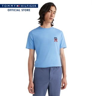 Tommy Hilfiger เสื้อยืดผู้ชาย รุ่น MW0MW28256 C35 - สีฟ้า